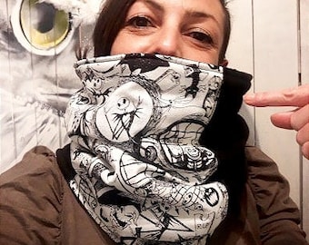 écharpe tube snood nightmare before christmas personnalisable