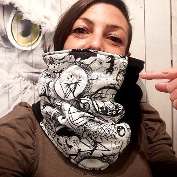 écharpe tube snood nightmare before christmas personnalisable