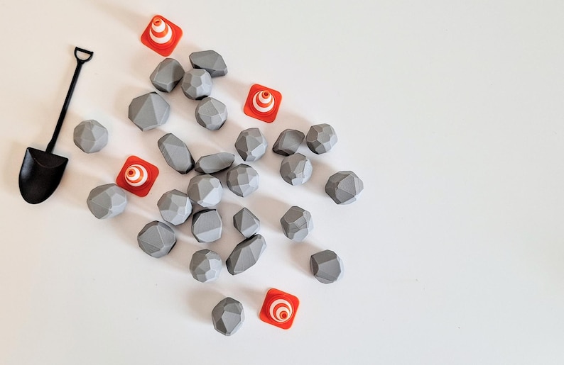 Boulder Traffic Cone Construction Digger Toy Rocks Imaginative Play Toy ...