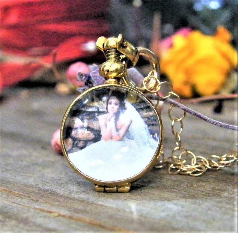 Round gold memory glass locket photo locket heirloom keepsake Etsy