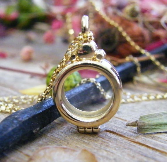 gold glass locket