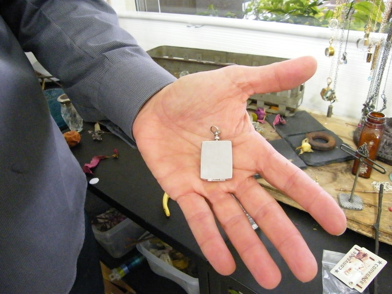 Men's Pocket Locket Sterling Silver Photo Pocket Locket Etsy