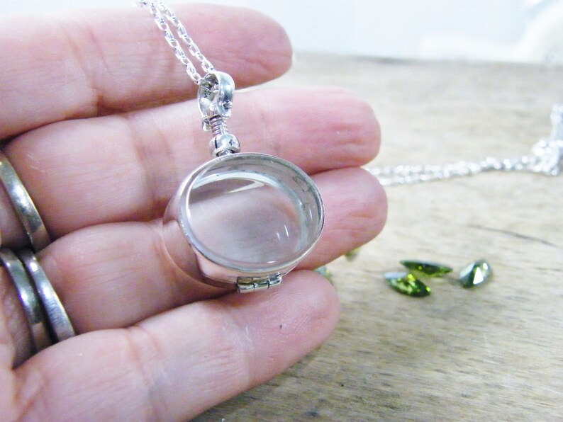 Glass Locket Floating Glass Locket Sterling Silver Heirloom Etsy