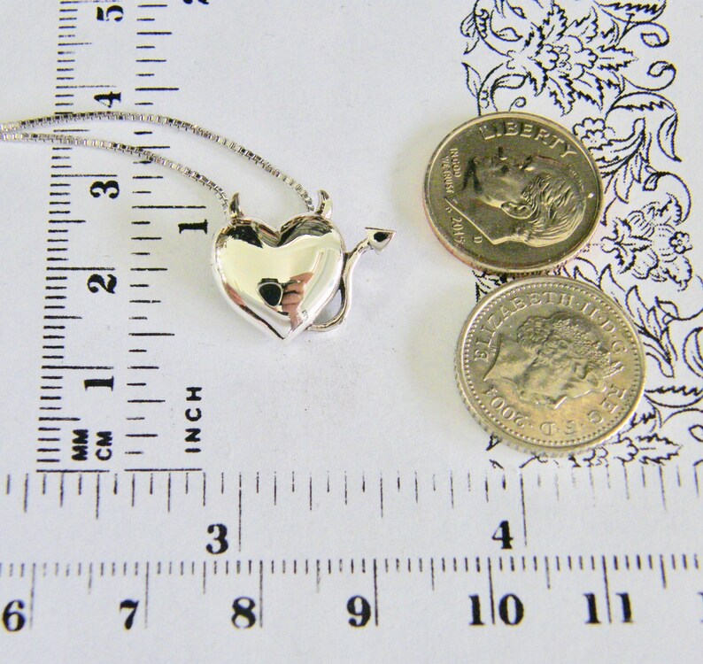 Devil heart necklace sterling silver pendant Etsy