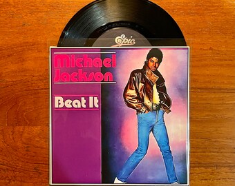 Michael Jackson - Beat It / Get On the Floor 7 Inch 45 Single 1982 Vinyl Record w/Custom Sleeve