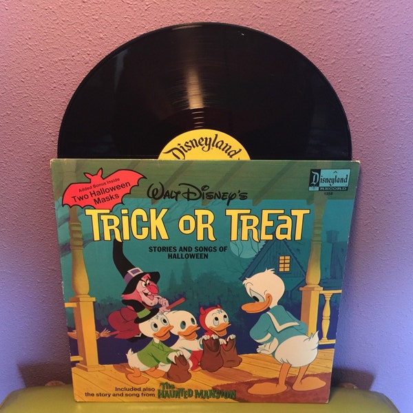 Rare Vinyl Record Disney's Trick Or Treat Stories and Songs of Halloween LP 1974 Children's Classic