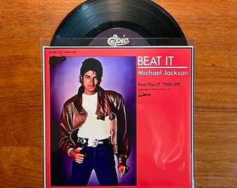 Michael Jackson - Beat It / Get On the Floor 7 Inch 45 Single 1982 Vinyl Record w/Custom Sleeve