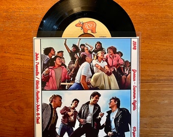 John Travolta/Olivia Newton-John - Summer Nights 7" 45 RPM 1978 Vinyl Record Single w/Custom Sleeve Grease