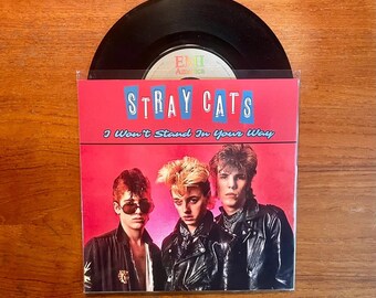 Stray Cats - I Won't Stand In Your Way 7" 45 RPM 1983 Vinyl Record w/Custom Sleeve