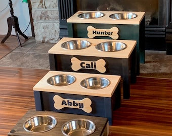 Station de nourriture surélevée personnalisée pour chien, gamelle pour chien surélevée, gamelle pour chien personnalisée, mangeoire pour chien de ferme, gamelles pour chien, cadeau parfait pour tout le monde.