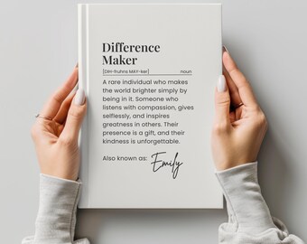 Personalized Difference Maker Journal: Mentor, Boss, Employee, Coworker or Teacher Appreciation Gift