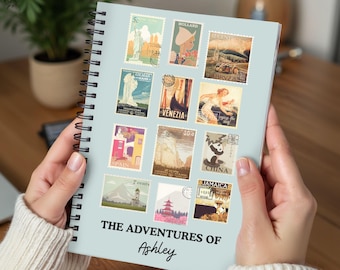 Personalized Travel Journal, Custom Travel Diary, Adventure Travel Notebook, Travel Memory Book, World Travel Journal, Spiral Notebook