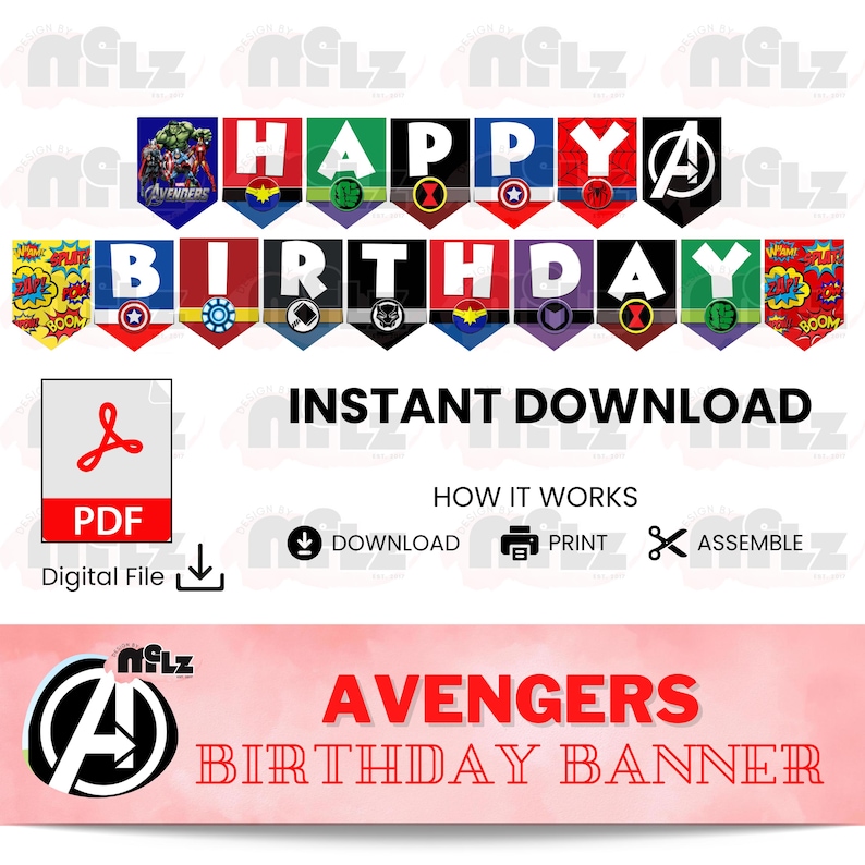 Avengers HB Födelsedagsbanner main image 1