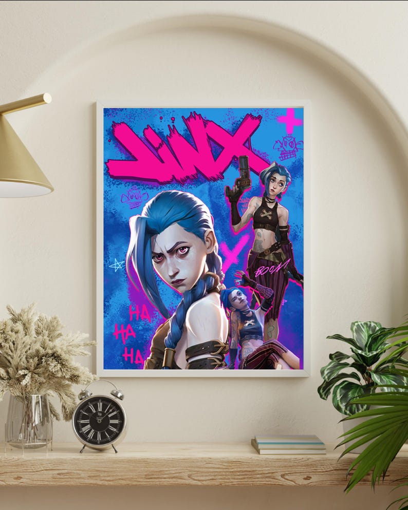 Jinx Arcane Poster, Vibrant Graffiti Art/league of Legends Wall Decor ...
