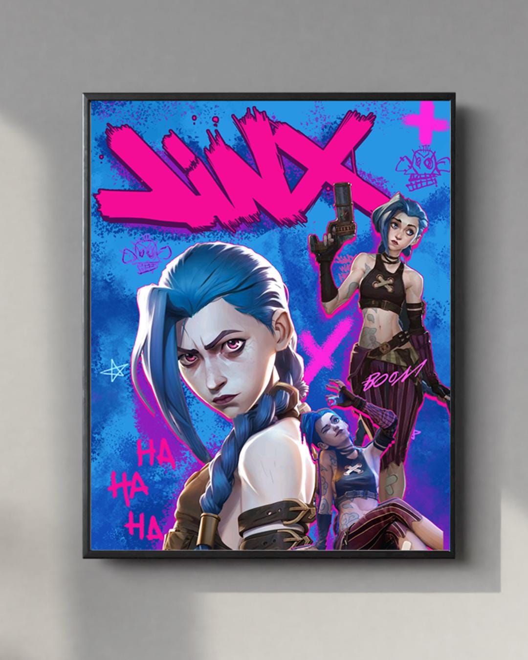 Jinx Arcane Poster, Vibrant Graffiti Art/league of Legends Wall Decor ...