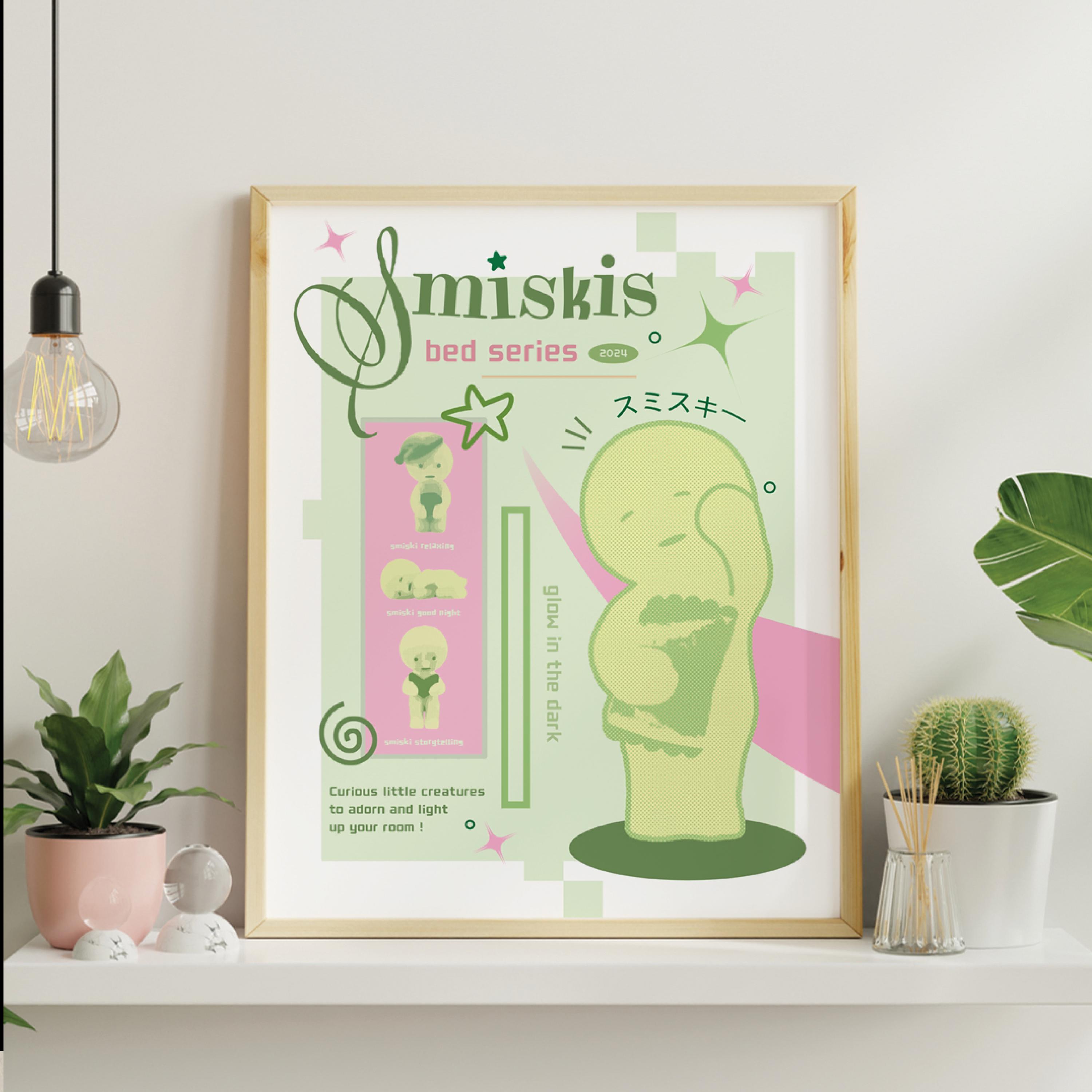 アート〜you are smiie is...〜 Smiski Poster Digital Print, Y2K Coquette Aesthetic Wall Decor