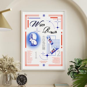 White Rabbit Candy Digitales Poster, druckbare Kunst, chinesischer Snack-Print, Vintage-inspirierte Candy Art, elegante Ästhetik, Instant Download