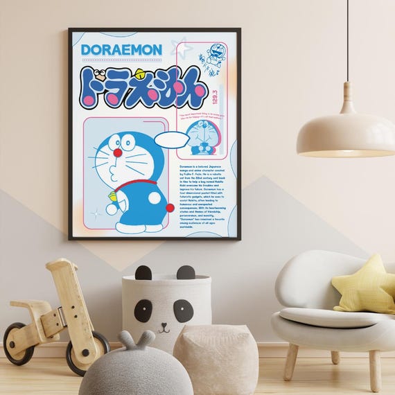 ドラえもんポスタープリント、ヴィンテージ日本漫画、レトロアニメ