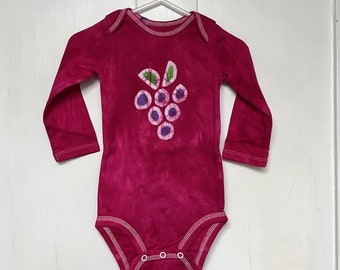 Grape Baby Gift, Grape Baby Shower Gift, Fruit Baby Gift, Girl Grape Bodysuit, Pink Baby Gift, Pink Baby Bodysuit (12 months)