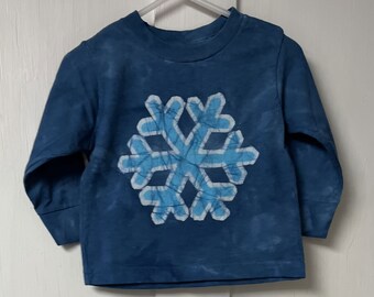Snowflake Shirt, Kids Snowflake Shirt, Ice Blue Snowflake Shirt, Girls Snowflake Shirt, Boys Snowflake Shirt, Long Sleeve Shirt (18 months)