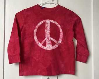 Kids Peace Sign Shirt, Boys Peace Sign Shirt, Girls Peace Sign Shirt, Red Peace Sign Shirt, Red Kids Shirt, Red Kids Peace Shirt (4/5)