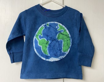 Kids Earth Day Shirt, Blue Earth Kids Shirt, Boys Earth Shirt, Girls Earth Shirt, Batik Earth Day Shirt, Toddler Earth Day Shirt (18 months)