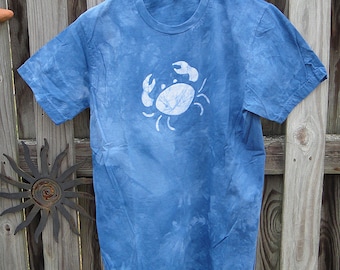 Batik Crab Shirt, Blue Crab Shirt, Maryland Crab Shirt, Chesapeake Bay Gift, American Made Shirt, Mens Crab Shirt, Womens Crab Shirt (M)