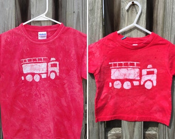 Daddy and Me Fire Truck Shirts, Daddy and Me Outfits, Matching Dad and Child Shirts, Father's Day Gift, Matching Mom and Kid Shirts