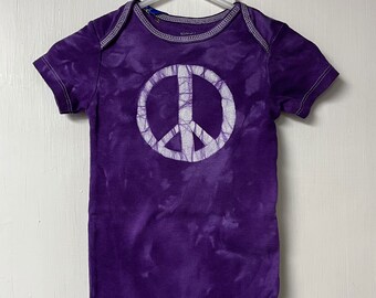 Peace Sign Baby Bodysuit, Purple Peace Sign, Baby Boy Peace Sign, Baby Girl Peace Sign, Gender Neutral Baby Gift, Peace Gift (6-9 months)