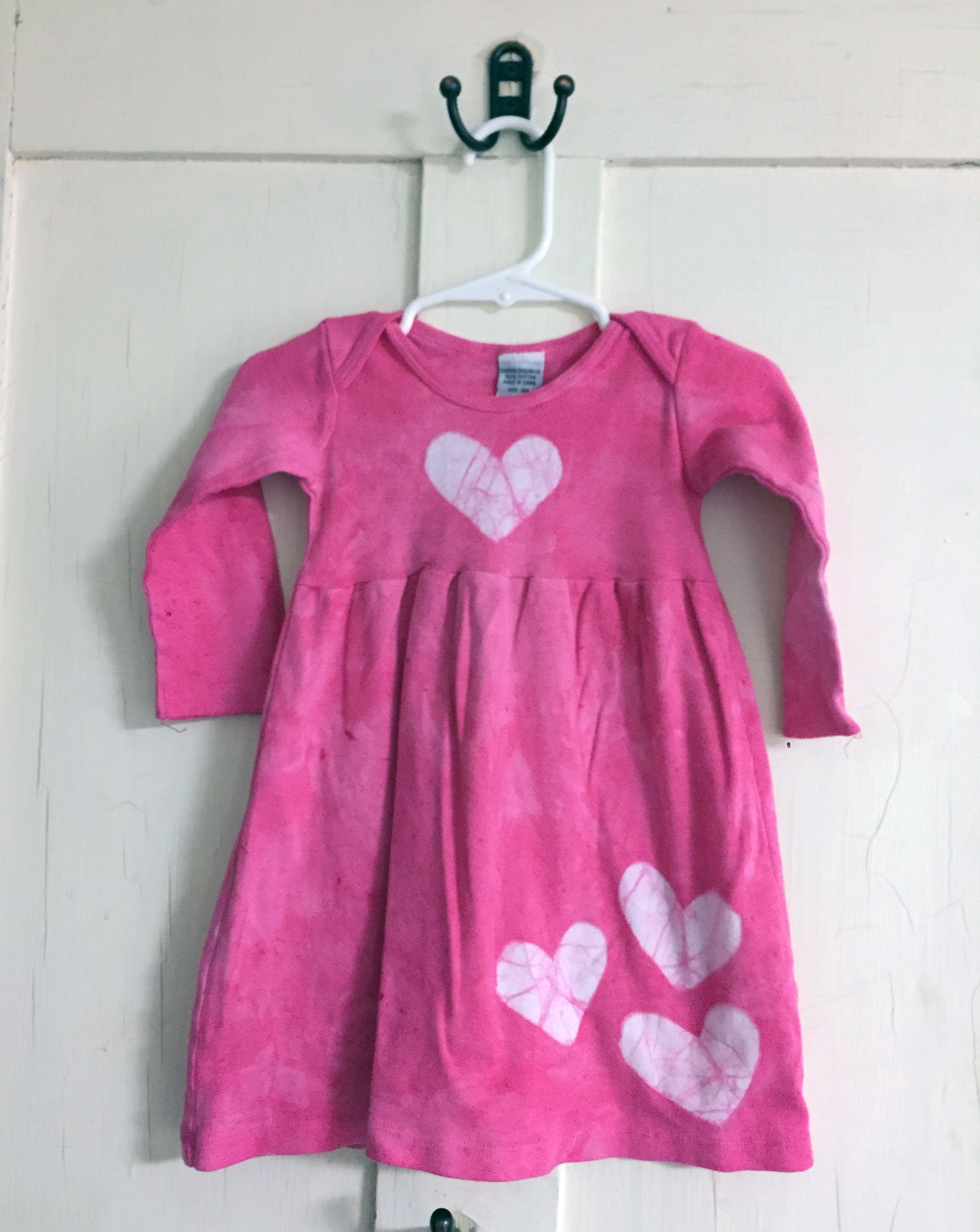 Pink Girls Dress, Girls First Birthday Gift, Pink Heart Dress