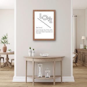 Impressão de definição de amor, impressões de arte de parede de amor, download digital, impressão de citação de amor, arte para impressão