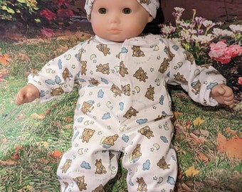 Cotton knit sleeper for 15 inch baby dolls