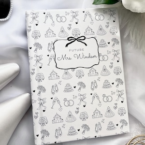 Custom Wedding Planner Notebook Hardcover | Wedding Notebook | Bride-to-be Book | Personalized Future Mrs Gift | Bride Gift Engagement Gift