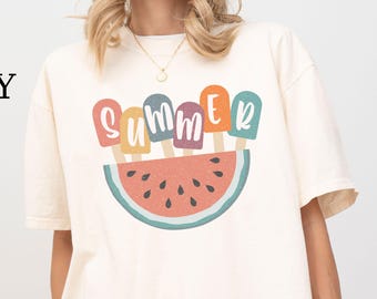 Sommarvattenmelon unisex t-shirt, fruktgrafiktröja, strandsemestertröja, röd sommartopp, present till fruktälskare