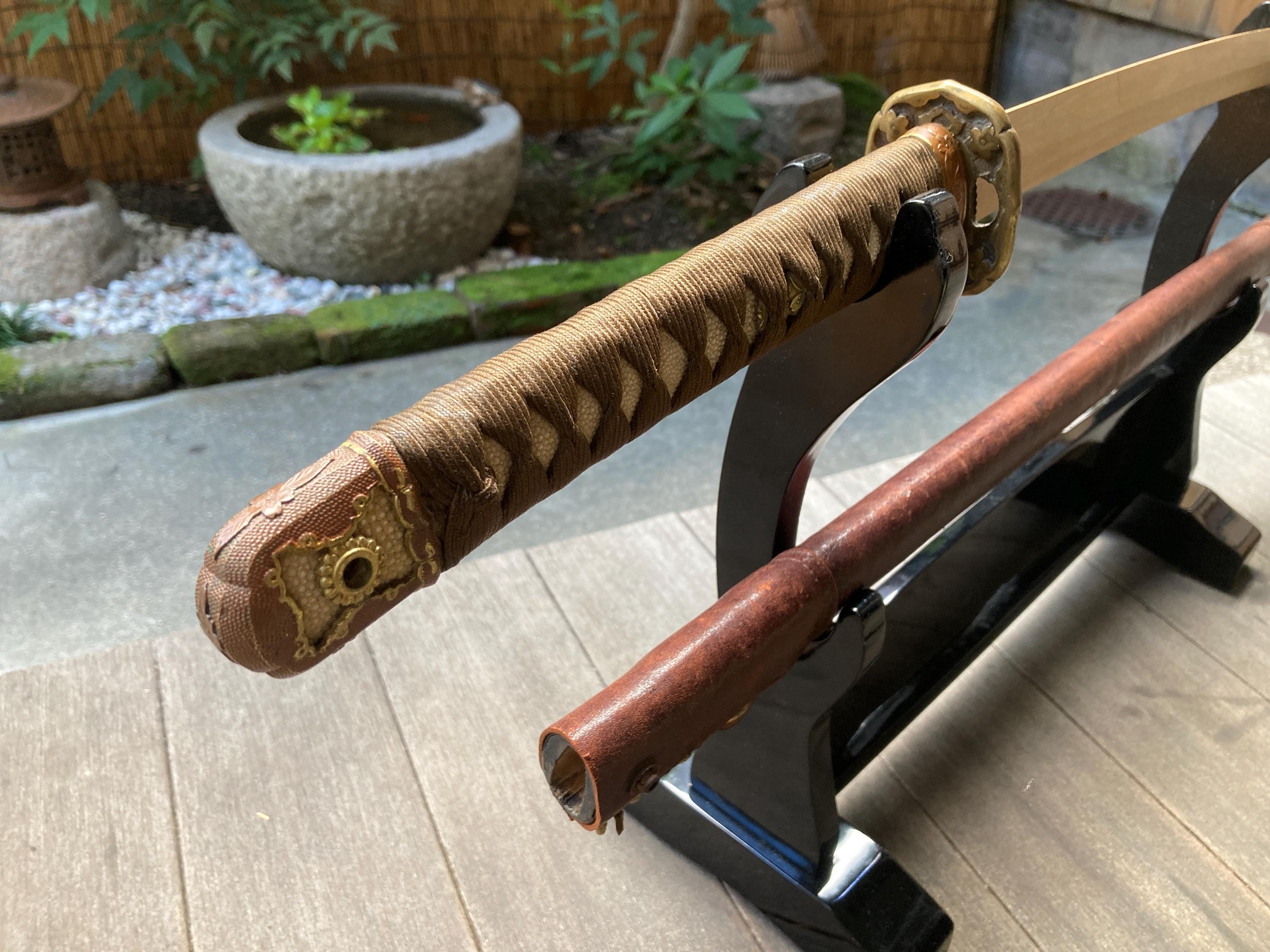 高級模擬刀家紋入伝統的な日本刀 鞘付き剣古いレトロアンティーク袋付ビンテージ Antique japanese swords - Etsy 日本