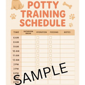 Puppy Potty Training Schedule Printable | Cute Puppy Daily Routine Chart | New Dog Owner Digital Download | Puppy Tracker PDF