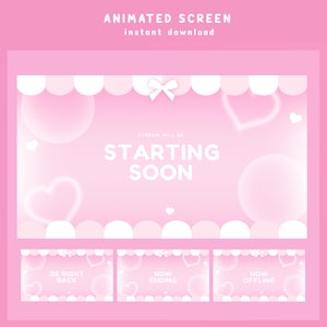 Sweet Heart Animated Stream Screen Overlay, Cute Pink Stream Screen Overlay, Overlay For Streamers, Animated Valentine Stream Screen, Love