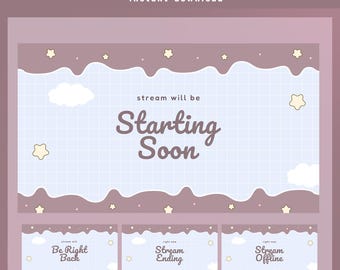Mochi Room Animated Stream Screen Overlay, Pastel Stream Overlay, Kawaii Vtuber Overlay, Soft Aesthetic Overlay, Instant Download Overlay