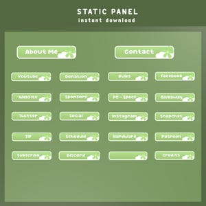 Panel de flujo estático con alegres flores, trébol verde, verde pastel, lindo flujo, naturaleza, juegos suaves