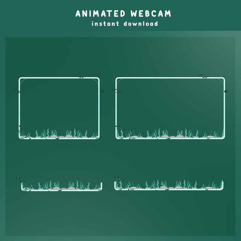 Reef Flow Animated Stream Overlay Bundle, Underwater Twitch Overlay ...