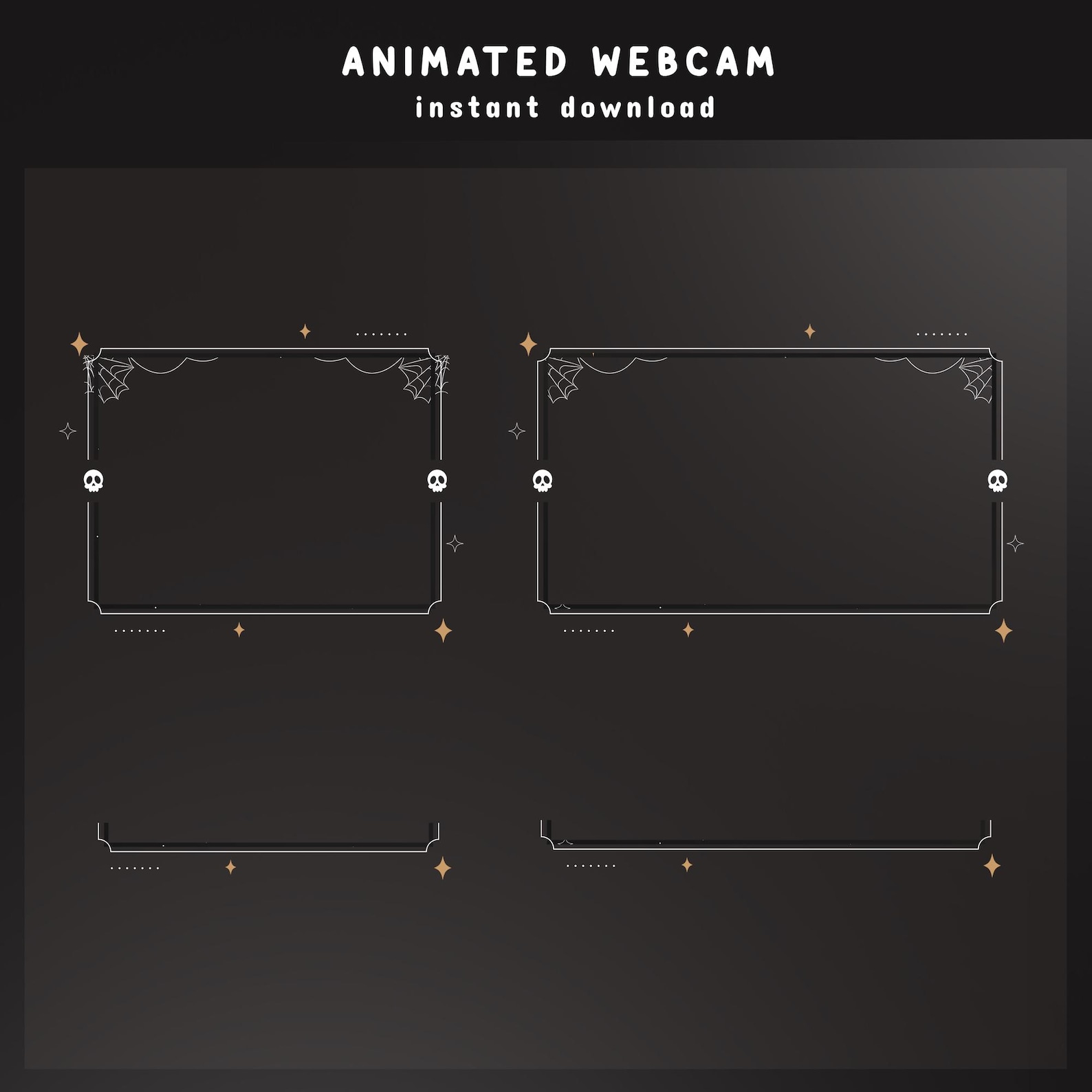 Haunted Overlay Midnight Stars Animated Stream Overlay Bundle, Halloween Vtuber Overlay ...