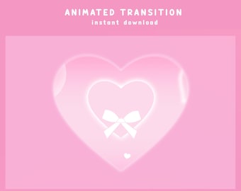 Sweet Heart  Animated Stinger Transition Overlay, Pink Twitch Overlay Transition, Valentine Love, Girly Stream Package, Transition Cute