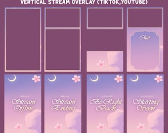 Sakura Charm Animated Stream Overlay for Tiktok, Vertical Stream Screen,  Magic Aura, Shojo Romance, Pink Fantasy, Princess Anime, Dreamcore