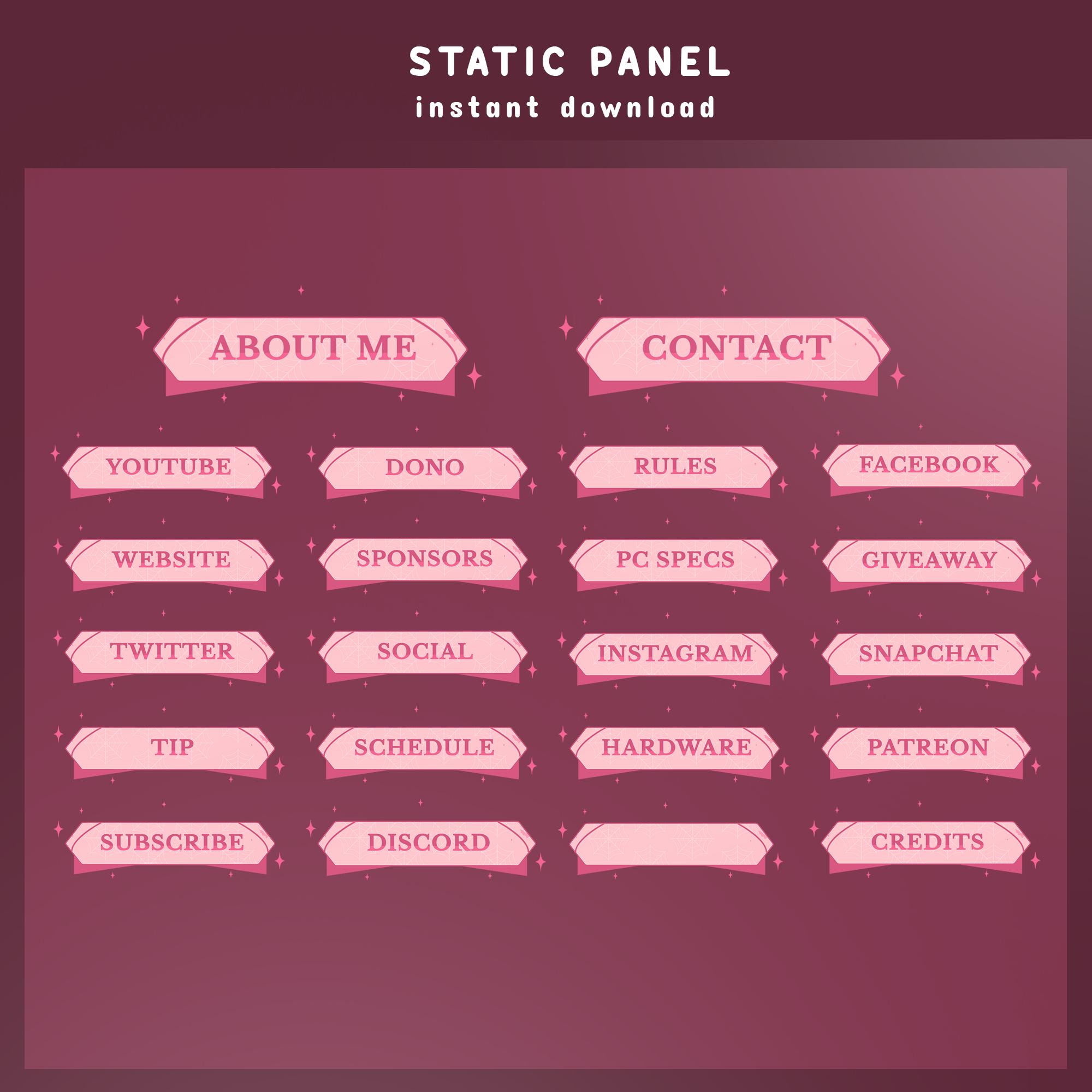 Charmed Bats Animated Stream Overlay Bundle, Halloween Pink Spider Web ...