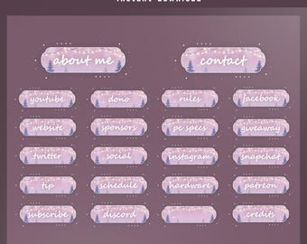 Twinkle Frost Static Stream Panel Overlay, Pastel Winter Panel, Pink Purple Overlay, Fairy Light Panel, Cozy Stream Panel, Aesthetic Overlay