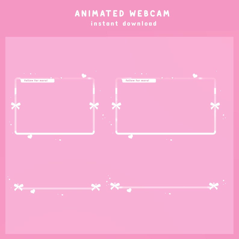 Sweet Heart Animated Stream Overlay Bundle, Valentine Theme Overlay ...