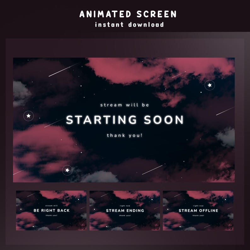 Echo of Dusk Animated Stream Screen Overlay, Galaxy Stream Overlay ...