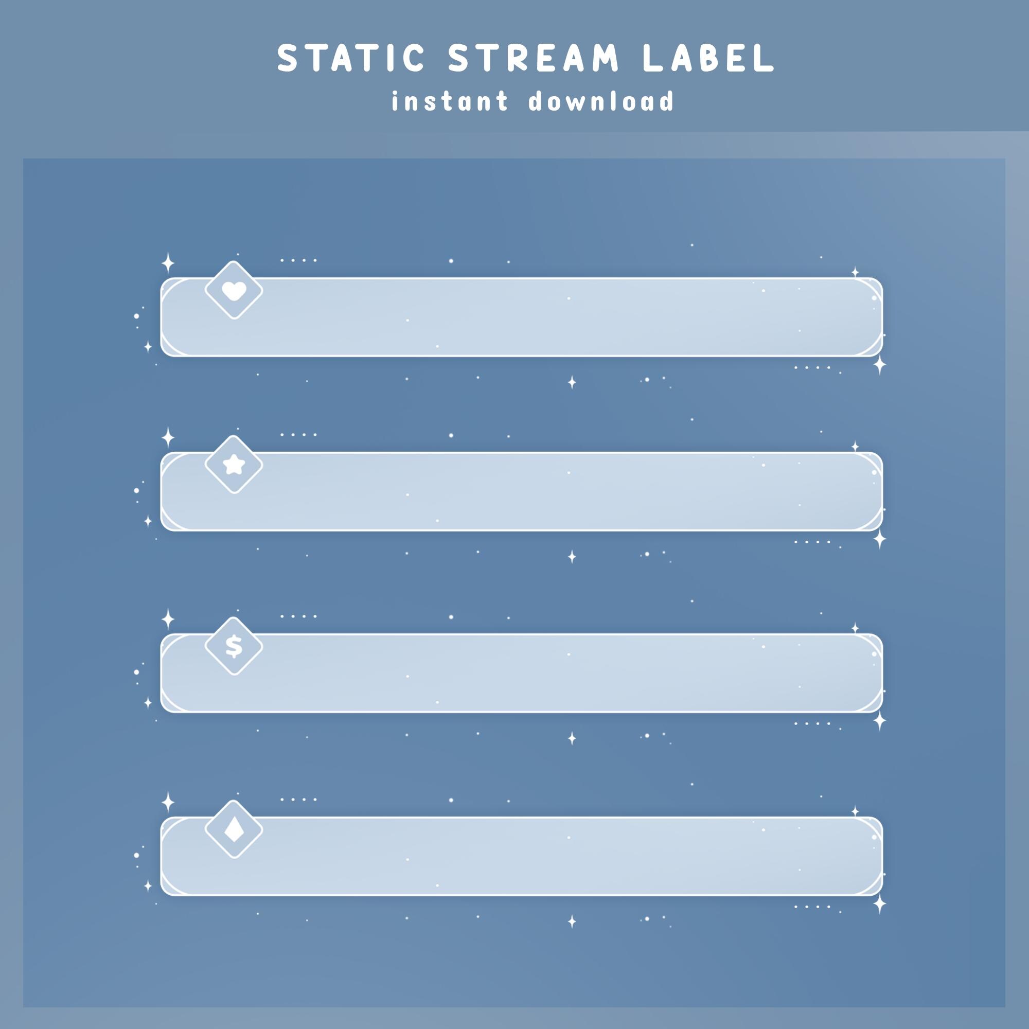 Soft Blue Animated Stream Overlay Bundle, Minimalist Stream, Soft ...