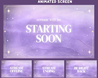 Mystic Galaxy Animated Stream Screen Overlay, Soft Purple Screen, Glitter Overlay, Light Particles, Stardust Overlay, Cozy Fantasy Vibe