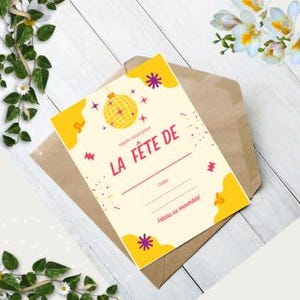 Carte d'invitation à personnaliser Modèle floral élégant ensemble de 2 avec deux options format pliable ou mini pour toutes occasions